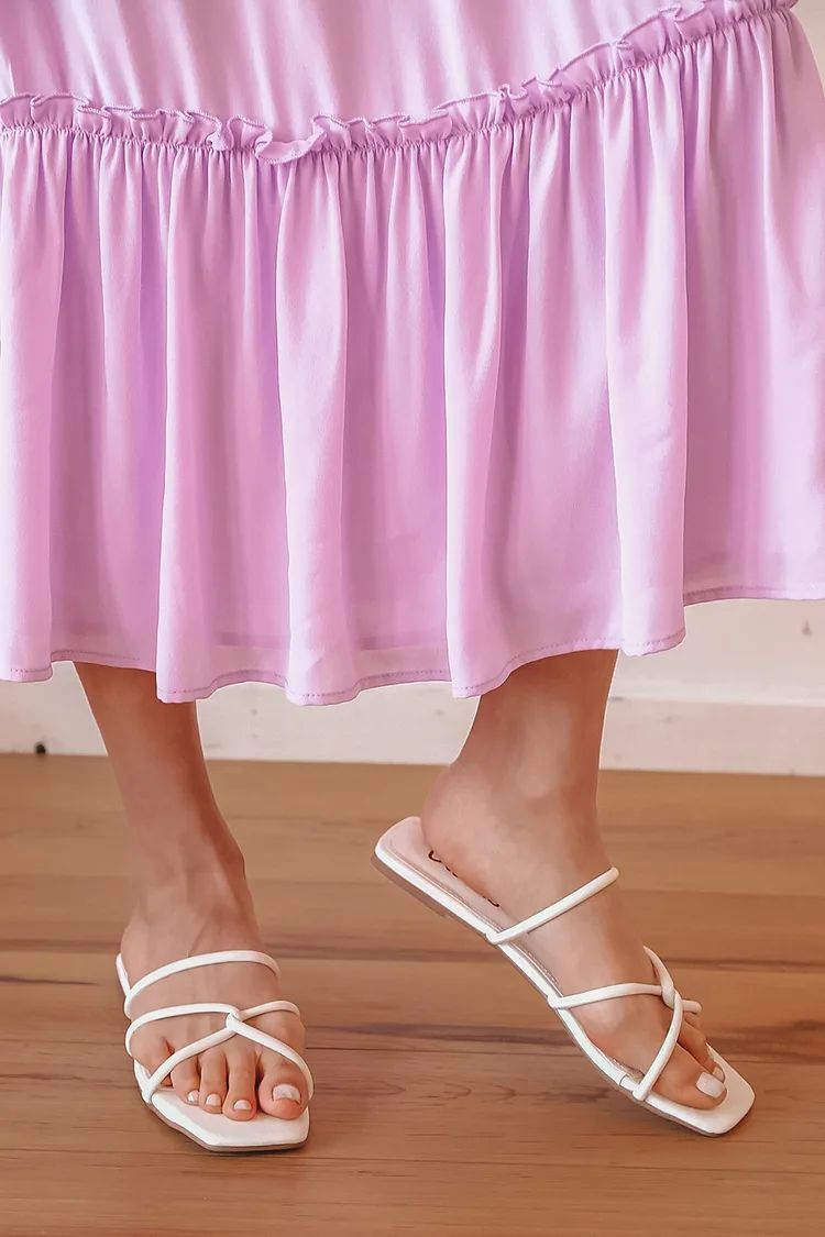 Loloo White Flat Slide Sandals | Lulus (US)