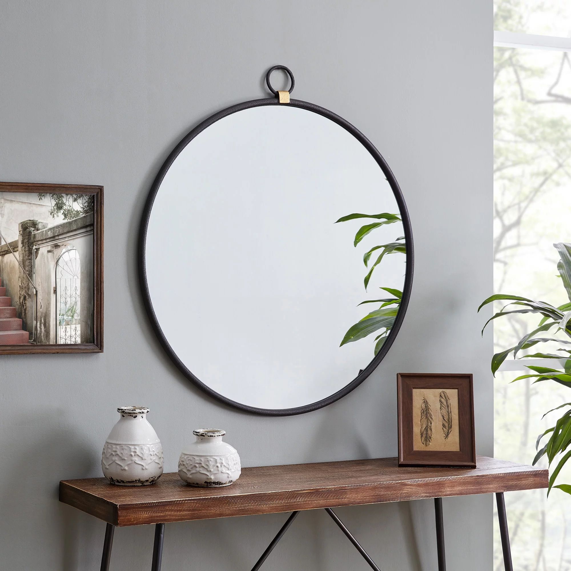 FirsTime & Co. Black Marshall Wall Mirror, Modern, Round, 32.5 x 1 x 36 in | Walmart (US)