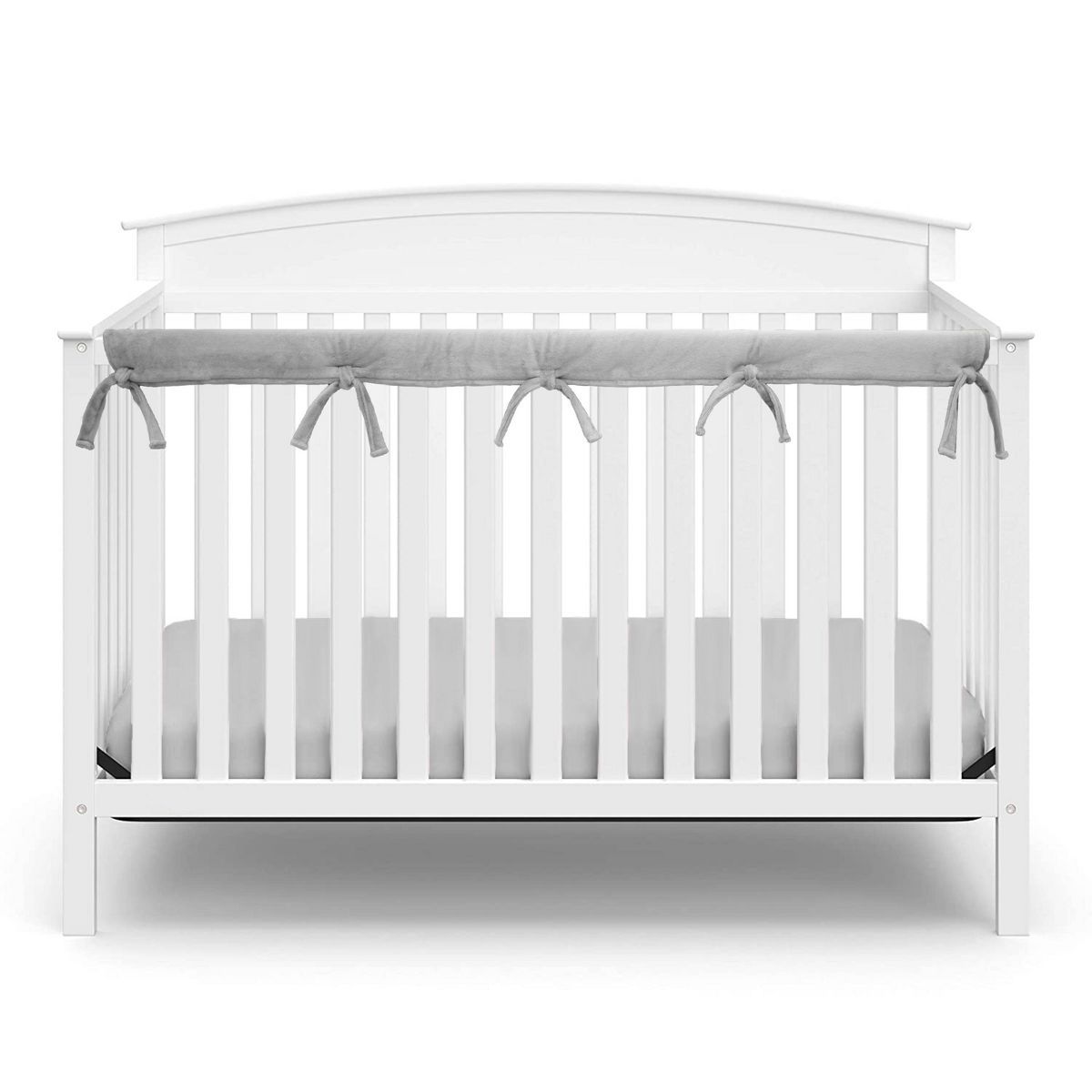 TL Care Heavenly Soft Narrow Reversible Crib Cover for Long Rail Gray/White | Target