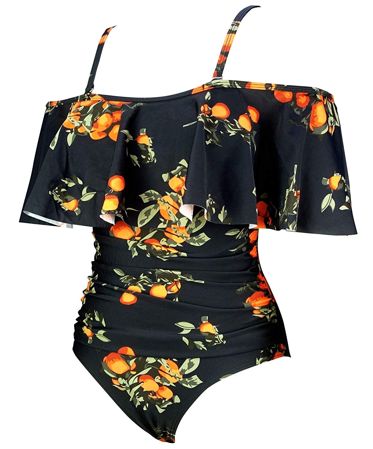 COCOSHIP Women's Retro One Piece Flounce Layered Bather Off Shoulder Swimsuit Ruffled Pin Up Swim... | Amazon (US)