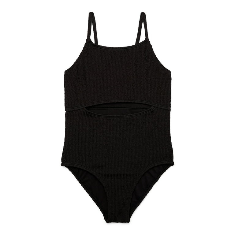 Wonder Nation Girls One-Piece Popcorn Swimsuit with Keyhole, Sizes 4-16 | Walmart (US)