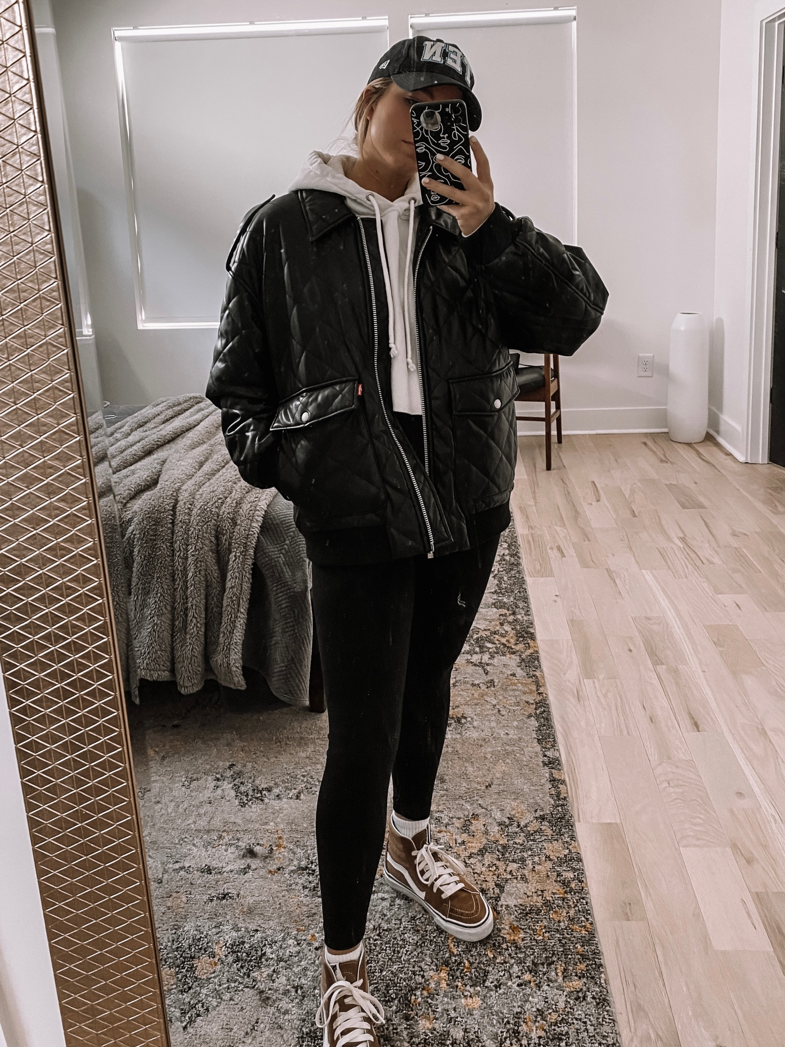 Large oversized quilted faux leather Levi’s jacket 

#LTKstyletip #LTKSeasonal #LTKunder100