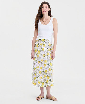 Women's Printed Midi Slip Skirt | Macy's