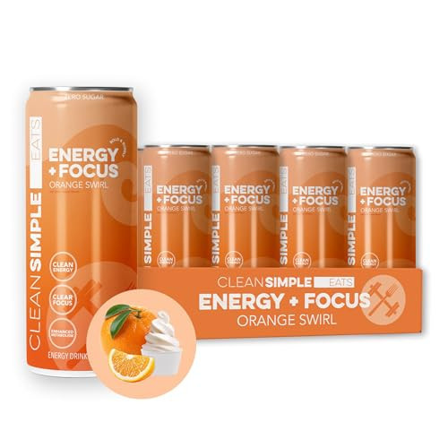 Energy + Focus Drink Orange Swirl 12 fl oz Can - 12 Pack | Amazon (US)