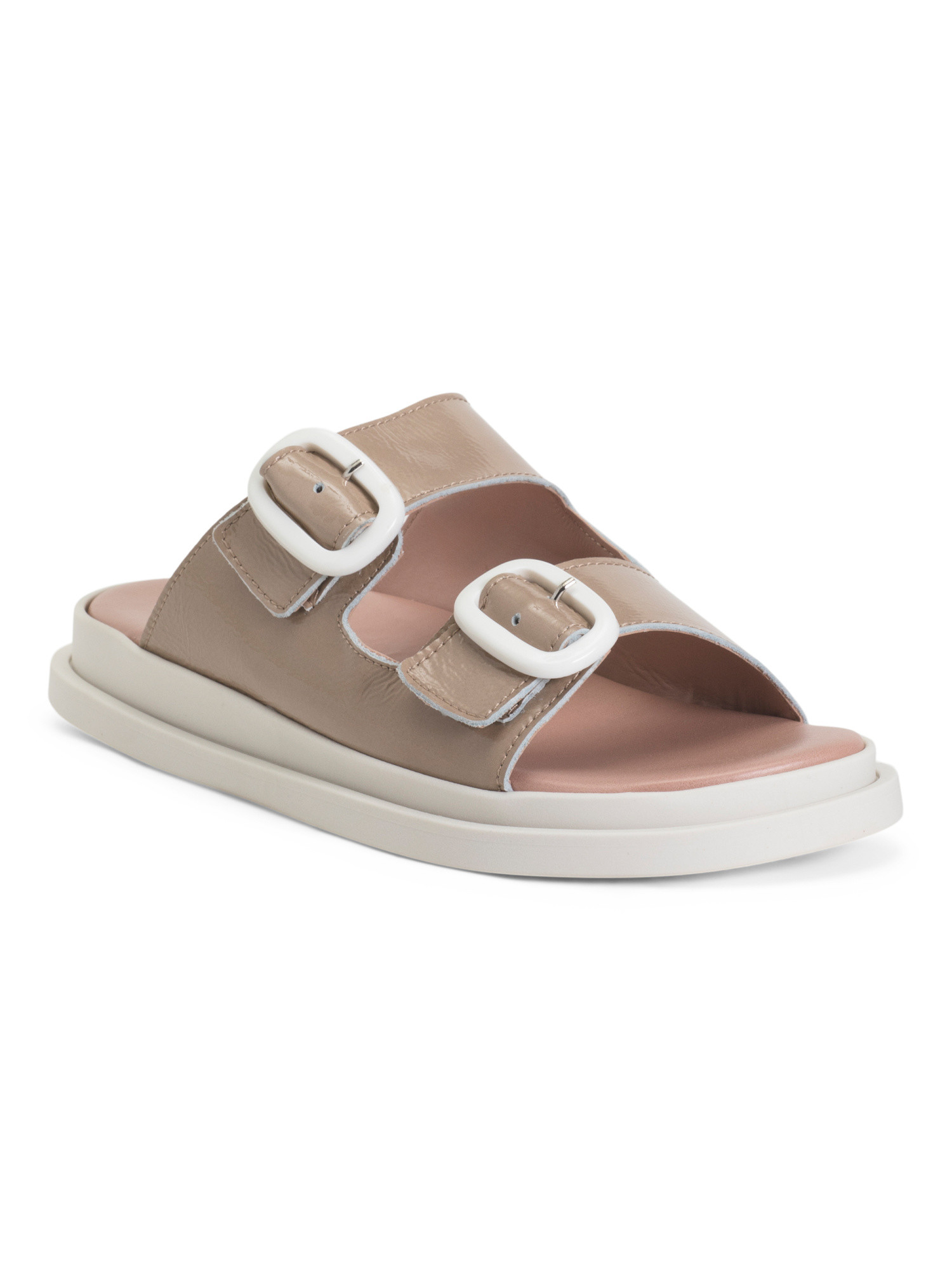 Made In Italy Patent Leather Two Band Sandals | TJ Maxx