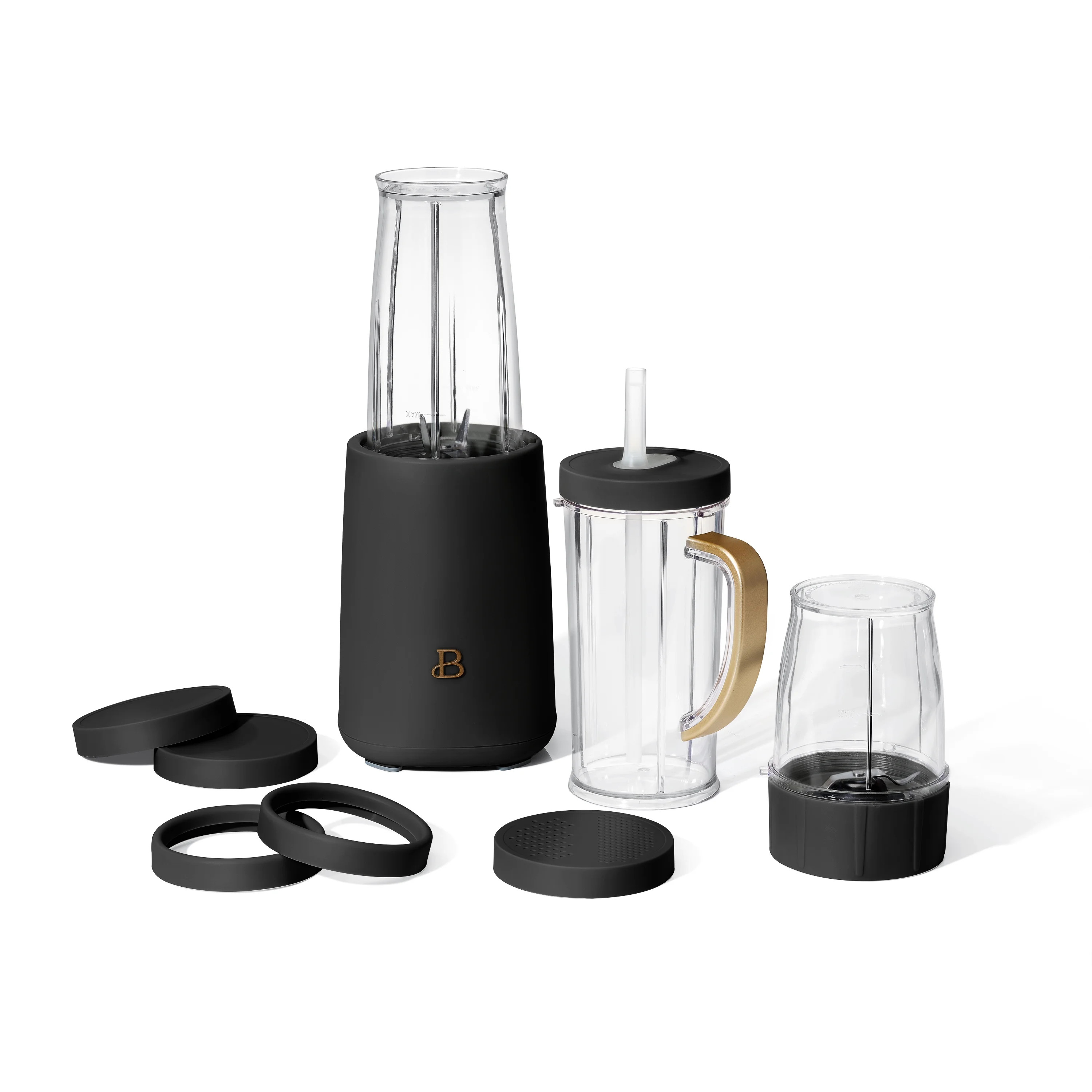Beautiful Personal Blender Set with 12 Pieces, 240 W, Black Sesame by Drew Barrymore | Walmart (US)