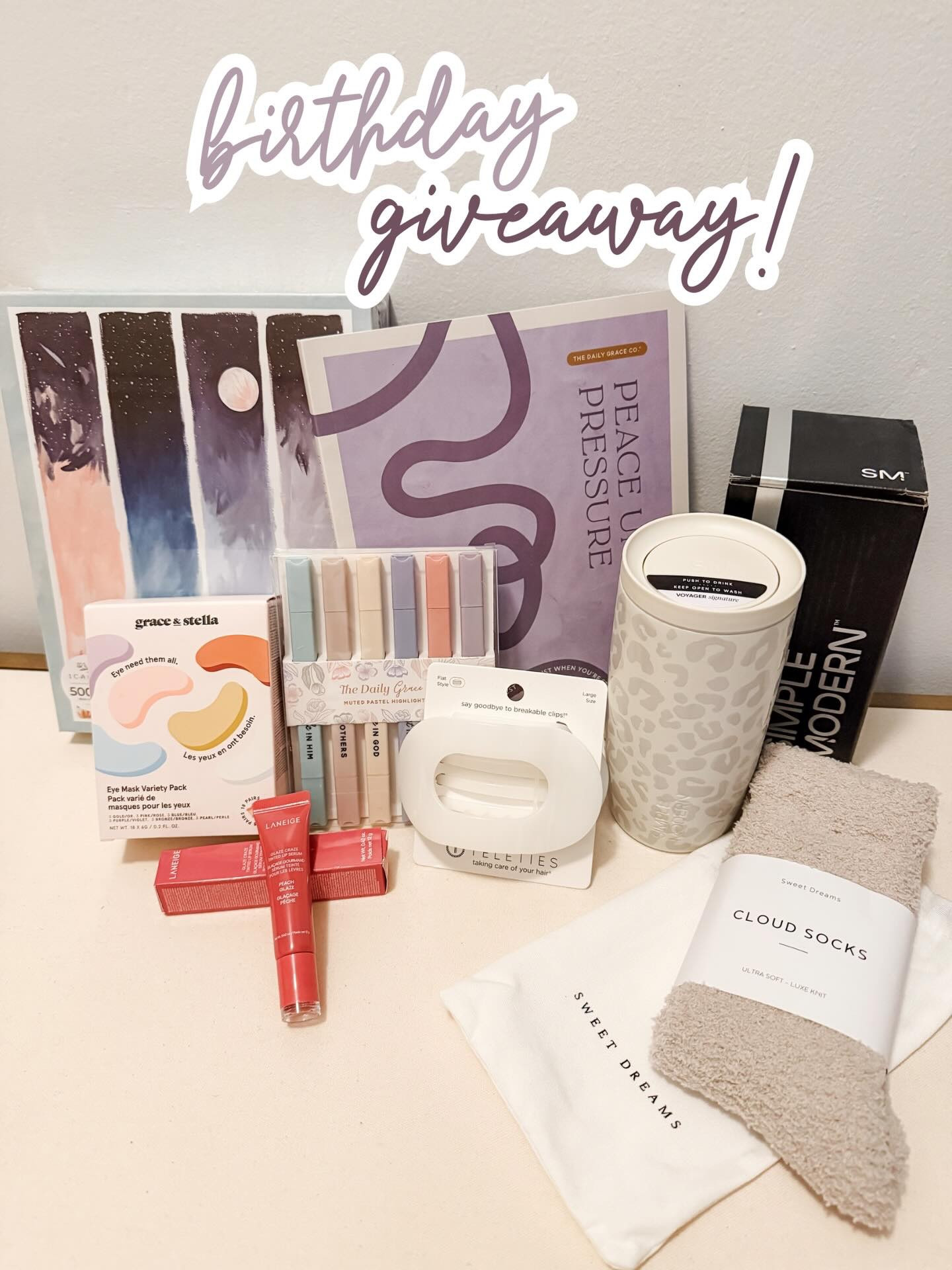 I’m celebrating my 40th birthday today 🥂🎉 and I can’t think of a better way to celebrate than by giving back to this sweet community.

My 30s were full in the best ways—getting engaged, married, traveling to Moldova, South Africa, & the UK, welcoming our two beautiful babies, and starting my own business. And now… here’s to stepping into my 40s with excitement, gratitude, and so much trust in what the Lord has ahead (Lord-willing). 💛

To celebrate this next chapter, I’m giving away a bundle of a few of my favorite things:

✨ Starry Seasons Puzzle by @1canoe2
✨ Peace Under Pressure Bible Study + pastel highlighters from @thedailygraceco
✨ My FAVORITE coffee travel tumbler from @shopsimplemodern
✨ A variety pack of under eye patches from @graceandstella
✨ Lip Glaze from @laneige_us
✨ Large flat hair clip from @tele_ties (my newest obsession!)
✨ The coziest cloud socks from Amazon

#LTKmomlife #LTKdayinmylife #LTKstorytime