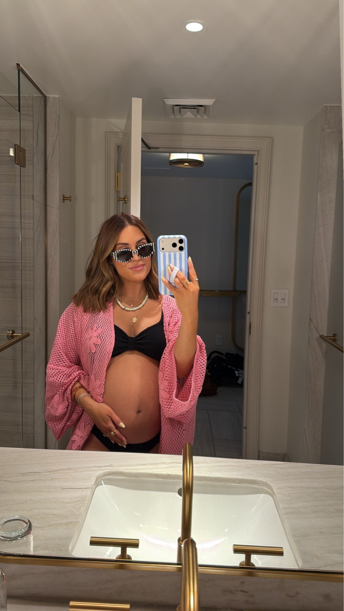 Linking my beach look here— both my swimsuit & coverup are one size. My glasses are old from Anthro last year, and my turquoise beaded necklace is also old from a local boutique. Linking similar! *currently 23 weeks pregnant. 

Resort wear || vacation looks || beach day || maternity swim || maternity outfits || bump friendly || summer outfits || summer vacation

#LTKBump #LTKSeasonal #LTKootd