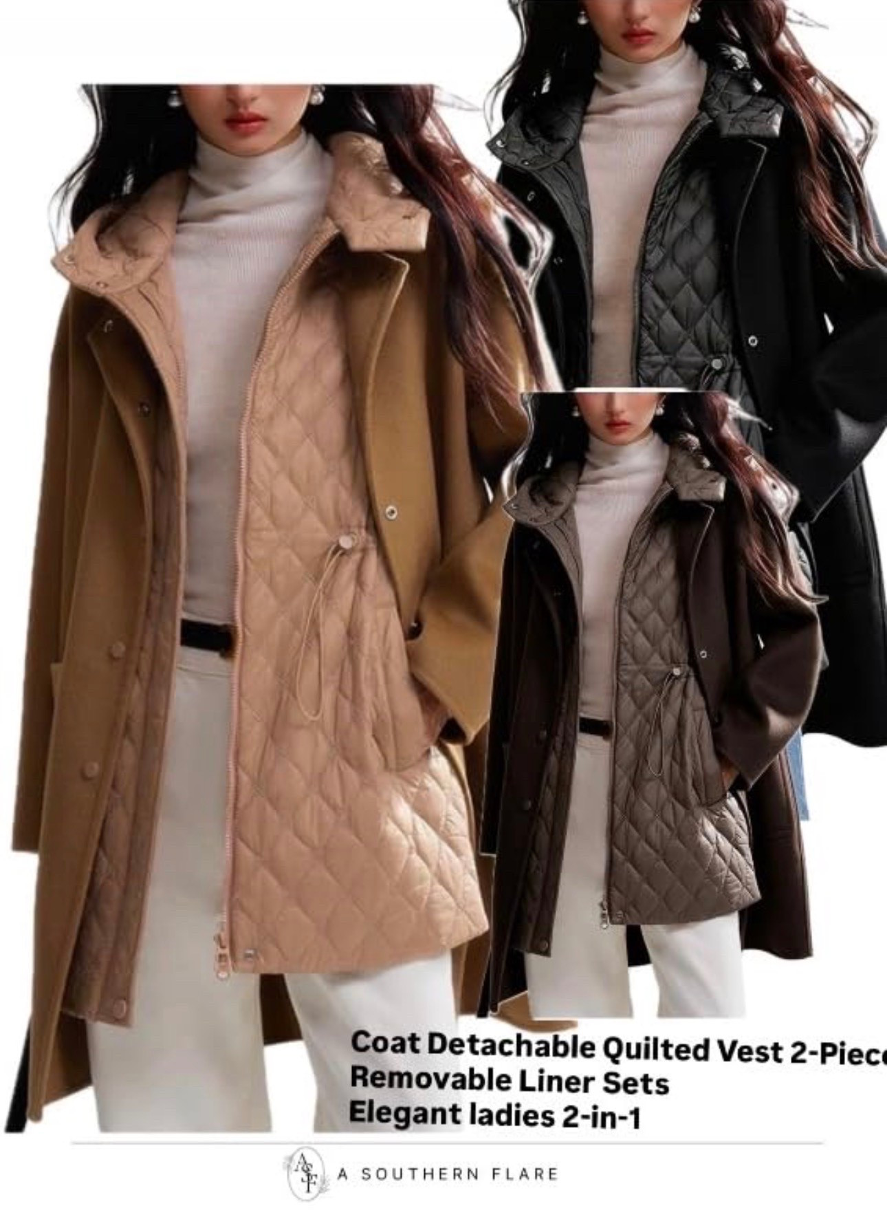 Perfect for staying warm this fall! Check out these cozy coats with detachable vests. #FallFashion #StayWarm