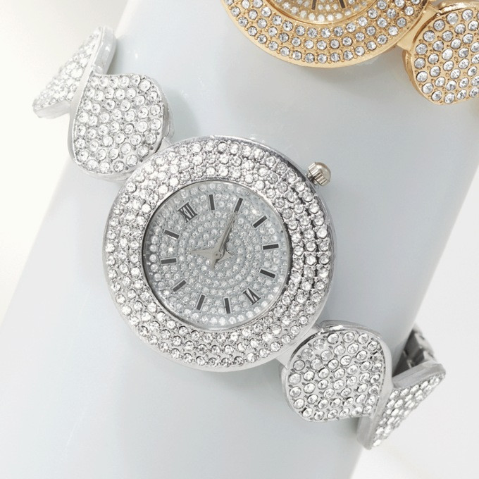 Crystal Round/Swirl Bracelet Watch | Ashro