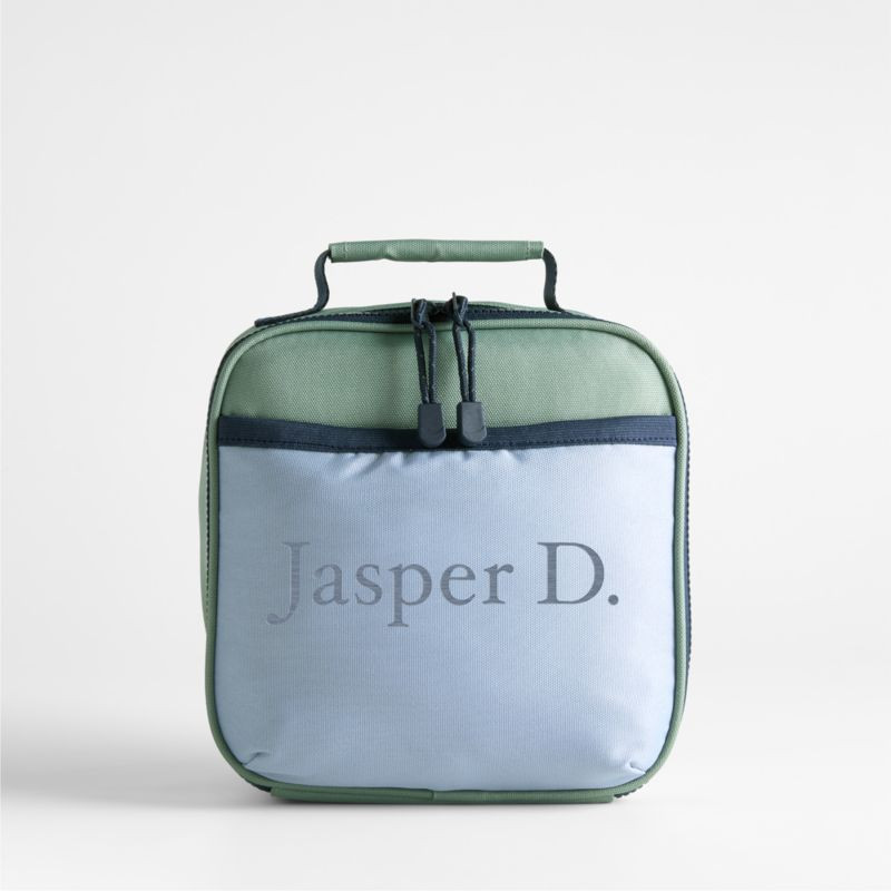 Dreamer Green and Blue Colorblock Standard Soft Insulated Kids Lunch Box + Reviews | Crate & Kids | Crate & Barrel