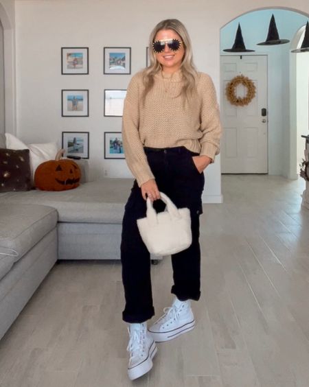 Casual outfit 
Fall outfit 
Sweater small
Cargo pants small
Platform converse true to size 
Amazon outfit 

#LTKitbag #LTKfindsunder100 #LTKshoecrush