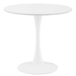 Merra 31.5 in. Round White MDF Top Modern Dinning Table (Seats 2-4) CCD-RDDT-WT-BNHD-1 - The Home... | The Home Depot