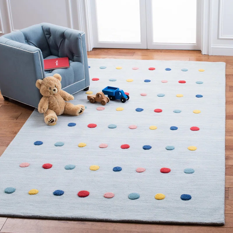 Cuyahoga Polka Dots Handmade Flatweave Light Gray Area Rug | Wayfair North America