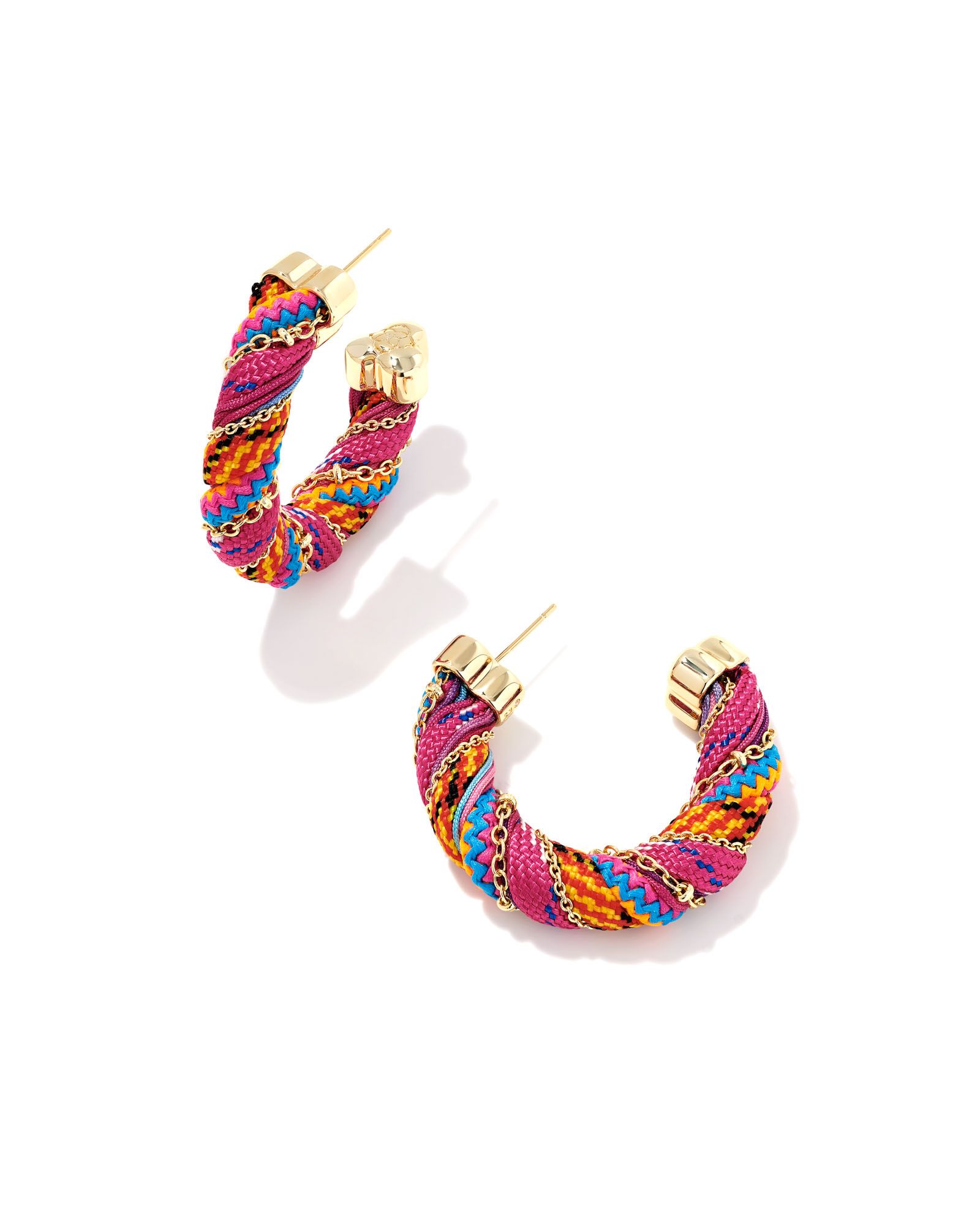 Masie Gold Corded Hoop Earrings in Pink Mix | Kendra Scott | Kendra Scott