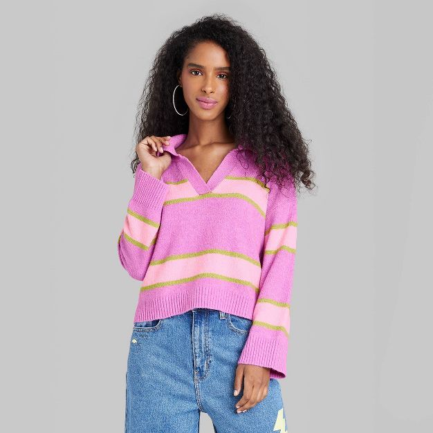 Women's Slouchy Collared Pullover Sweater - Wild Fable™ | Target