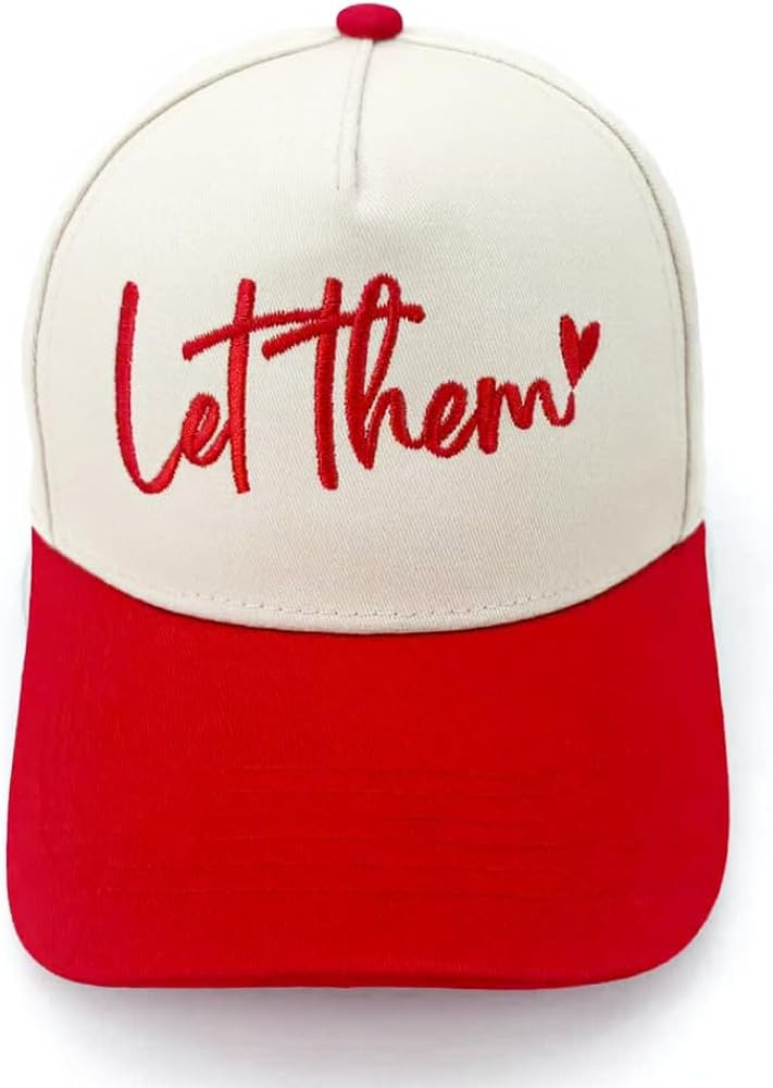 Men Women Embroidery Let Them Funny Baseball Cap Vintage Red DAD MOM | Amazon (US)
