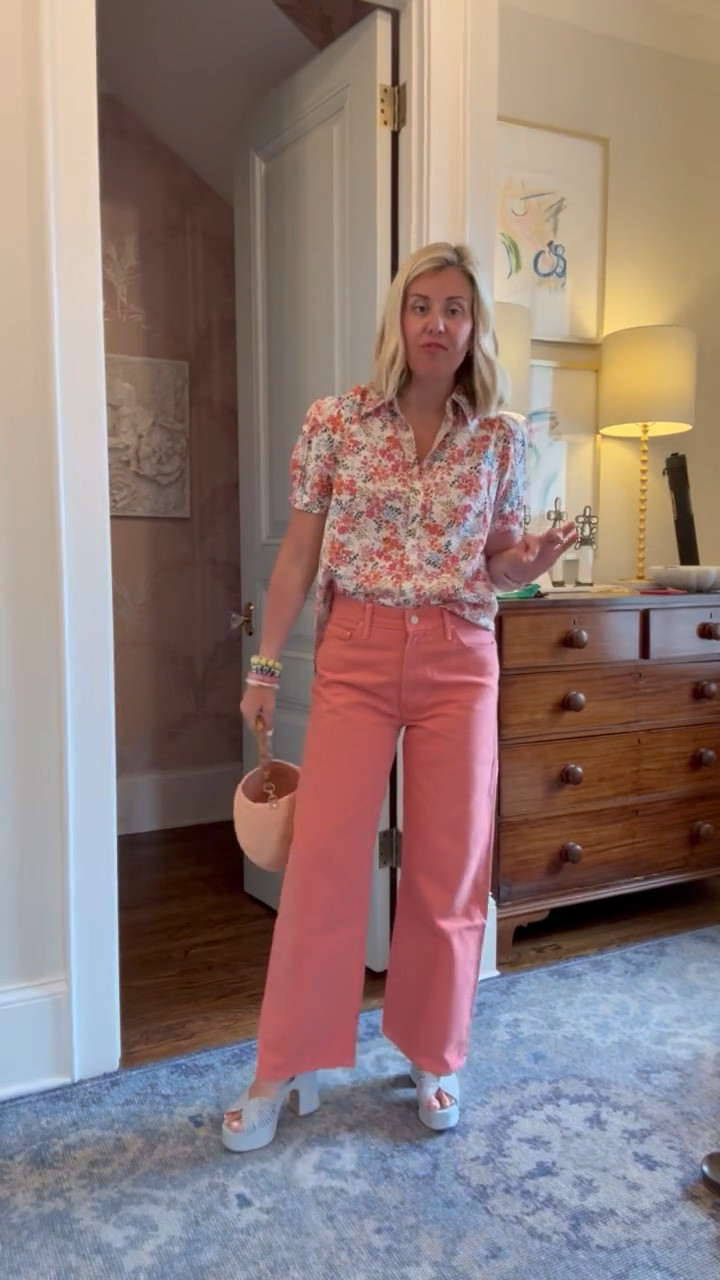 Cuteness overload with all the colors of this look!! 
Blouse - xs
Jeans - 25 (wearing 26 here but size down) 
Heels - 8

#LTKgrwm #LTKmomlife #LTKdayinmylife