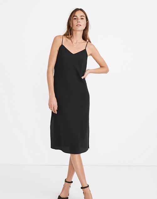 Silk Eva Side-Slit Slip Dress | Madewell