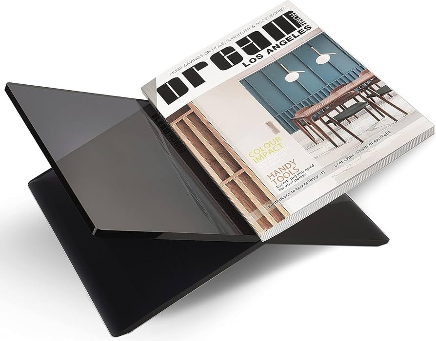Honygebia Black Acrylic Book Stand, Cross Frame Open Display Holder | Amazon (US)