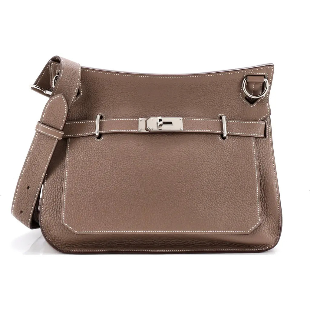 Pre-Owned Hermes Jypsiere Bag Clemence 34 in Etoupe at Nordstrom, Size Medium | Nordstrom