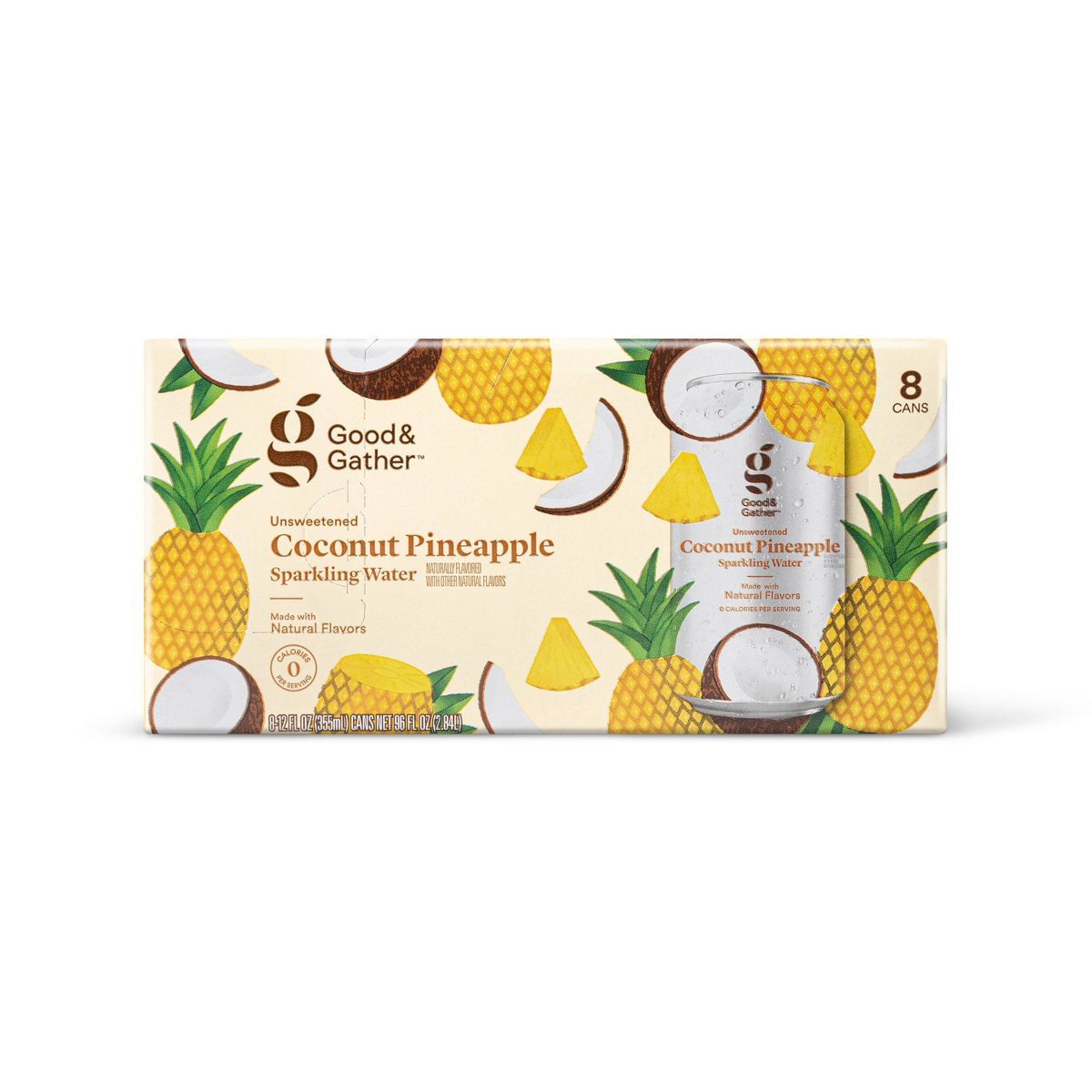Coconut Pineapple Sparkling Water - 8pk/12 fl oz Cans - Good & Gather™ | Target