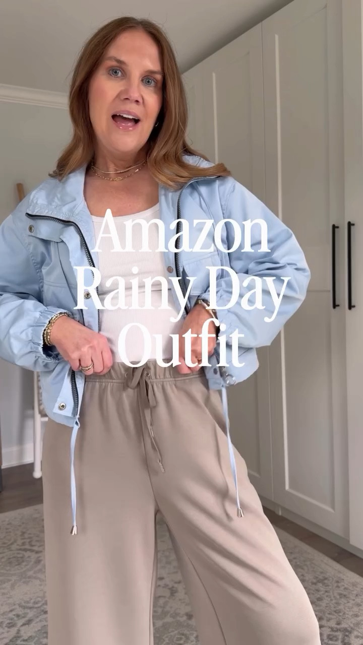 I curled my hair today so naturally it had to rain💁🏼‍♀️ Here’s my head to toe Amazon rainy day outfit💧
For reference, I’m 5’7” and about 135lbs

Chic casual over 40 outfit, viral Amazon finds, spring outfit idea 2026, wearable and stylish outfits for women over 40, fashion trends in your 40s, comfy and cute travel style, chic rain jacket, Aritzia look for less

#LTKSeasonal #LTKSaleAlert #LTKgrwm