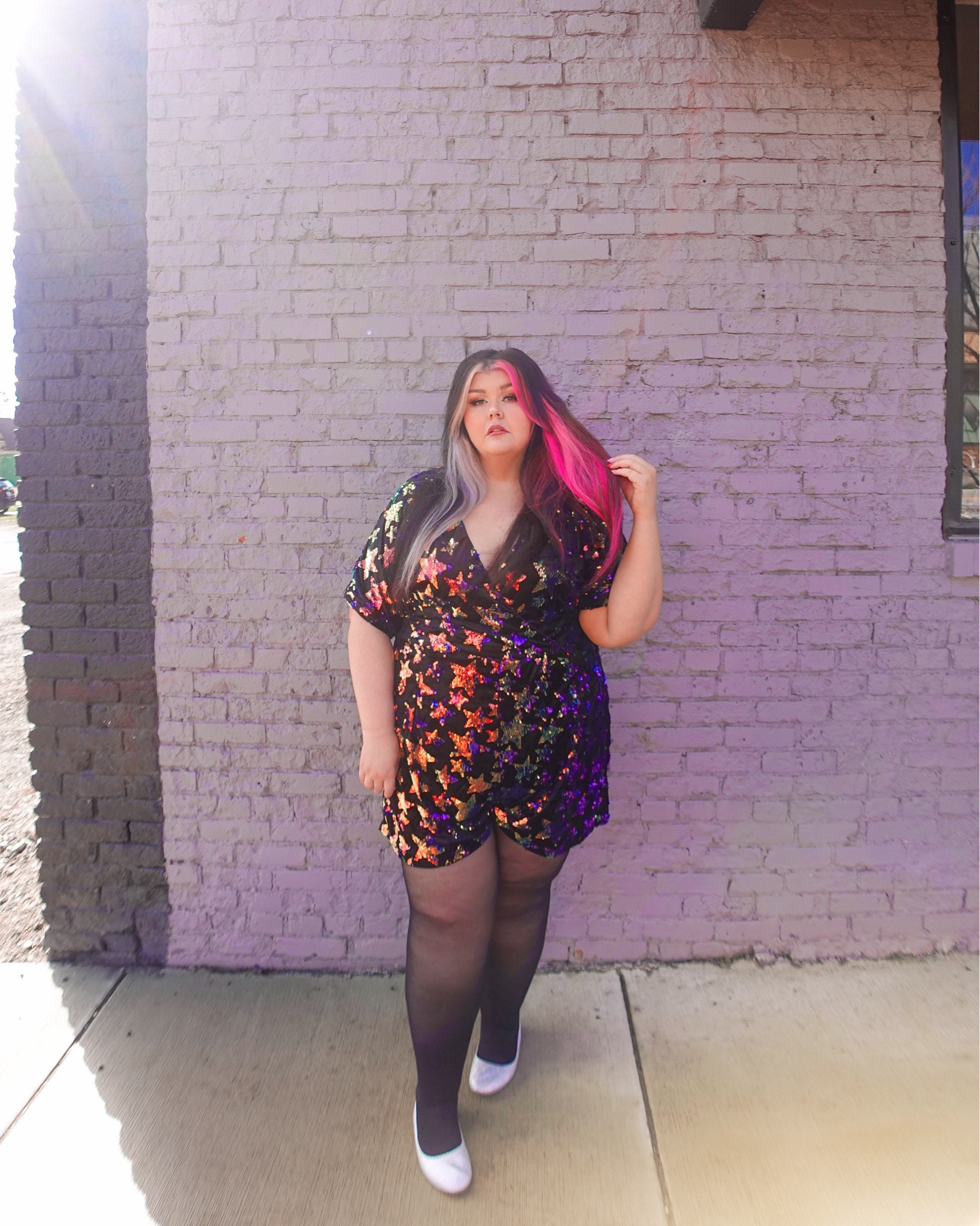 COMMENT “LINKS” TO GET THE LINKS ⚡️

📸 @ahoyalina 

#altfashion #funfashion #plussizeoutfitideas how to style, ootd, dopamine dressing, alt girl, edgy style #myboohoostyle , Romper, glitter flats, tall women, tall fashion 

#LTKstyletip #LTKplussize #LTKsalealert