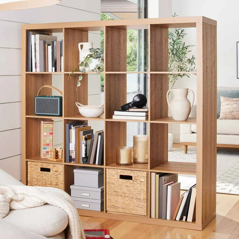 Better Homes & Gardens 16-Cube Storage Organizer, Light Honey | Walmart (US)
