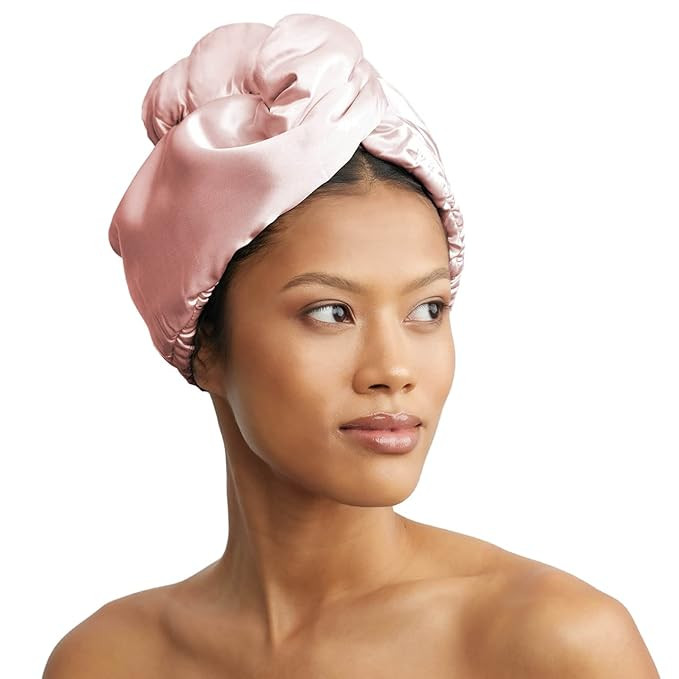 Kitsch, Hair Towel Satin Wrapped Microfiber Blush | Amazon (US)