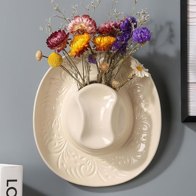 Hanging Wall planters for Indoor Plants, Ceramic Cowboy Wall vases for Flowers, for Bathroom, Liv... | Amazon (US)