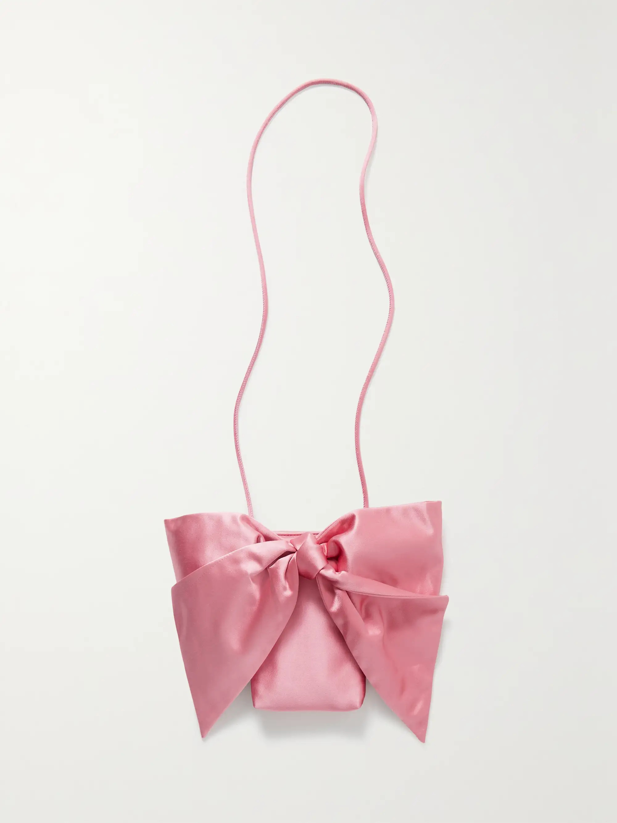 Violet bow-embellished satin shoulder bag | NET-A-PORTER (US)
