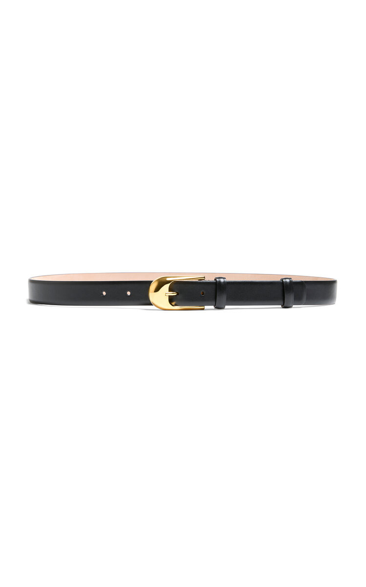 Khaite

Dome Leather Belt

$580
Color
—
Black

Select a size

ADD TO BAG

ADD TO FAVORITES
EDITOR'S NOTE
Khaite’s Catherine Holstein defines New York’s cool girl with her ability to perfect covetable accessories that marry grit with glamour and blur the boundaries between day and evening.

Employing smooth calf leather, the label creates another classic accessory sure to stand the test of time. The ‘Dome’ belt has a curved buckle that stands out in gold and a thin leather frame with adjustable sliders.
PRODUCT DETAILS
Buckle fastening
Composition: 100% calfskin
Made in Italy
Product Code 1041069
SIZE & FIT
SHIPPING & RETURNS
$10.00 Standard Shipping
Ship to:
United States of America

Change
Enter a Zip/Postal Code for a delivery estimate

UPDATE
Item is returnable within 28 days for a full refund. Learn more.
 | Moda Operandi (Global)
