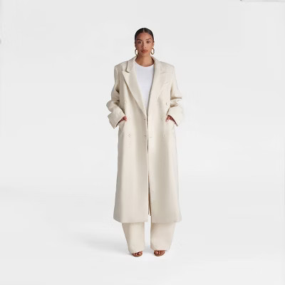 KBB by KAHLANA Women's 'The Maxi Coat' - Cream | Target
