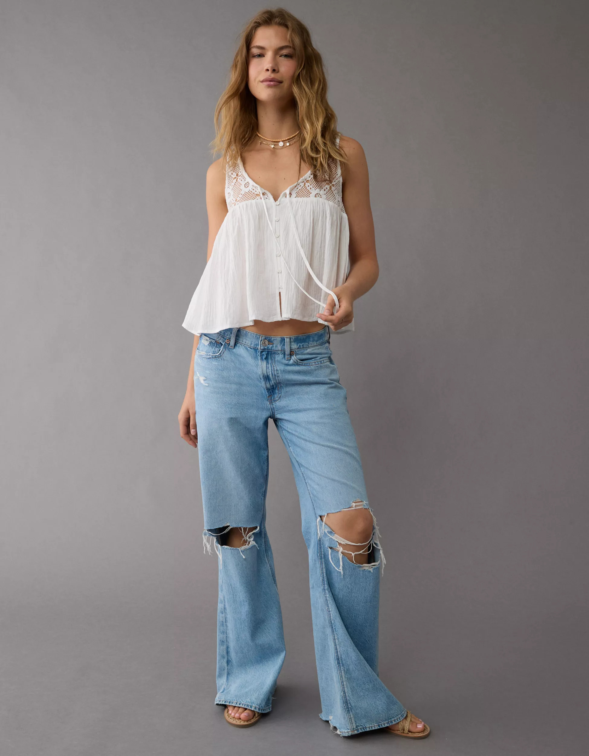 AE Crochet Flyaway Tank Top | American Eagle Outfitters (US & CA)
