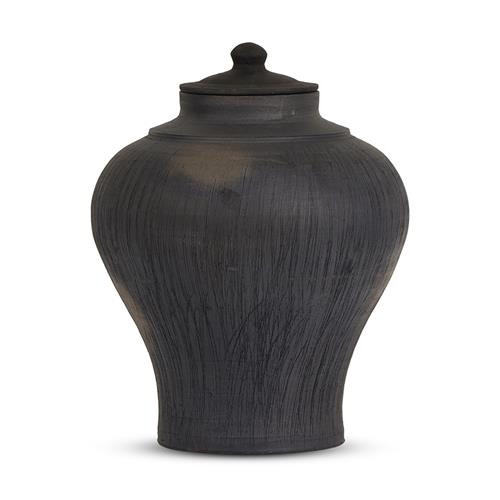 Claire Mid Century Modern Black Clay Decorative Bud Table Vase | Kathy Kuo Home