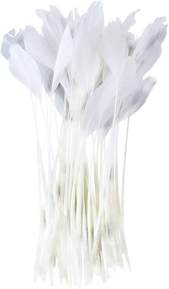 FEARAFTS White Goose Feathers for Hats Making Fascinators Decoration Pack of 50 (White) | Amazon (US)