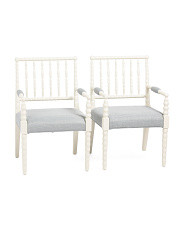 Set Of 2 20x35 Wooden Spindle Dining Arm Chairs | Marshalls