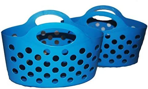 Flexible Plastic Basket Totes 2 pack (Blue) | Amazon (US)
