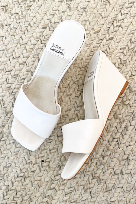 White Slip On Wedge Sandals
ON SALE for Under $100

Fit TTS - my favorite!