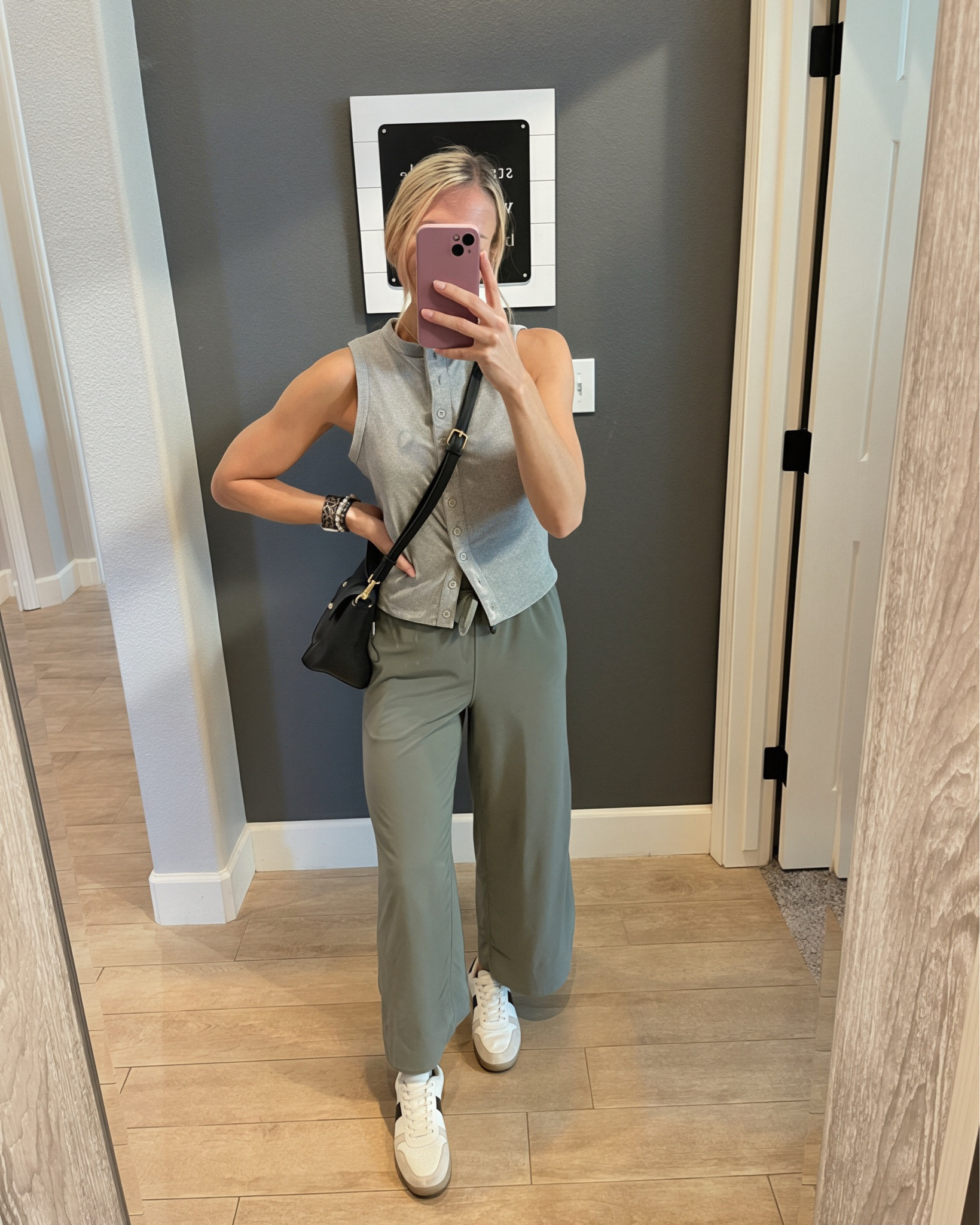 Wide leg breezy athletic pants that are great casually or dressed up for work! Spring capsule, teacher outfit 

#LTKmomlife #LTKWorkwear #LTKPetite