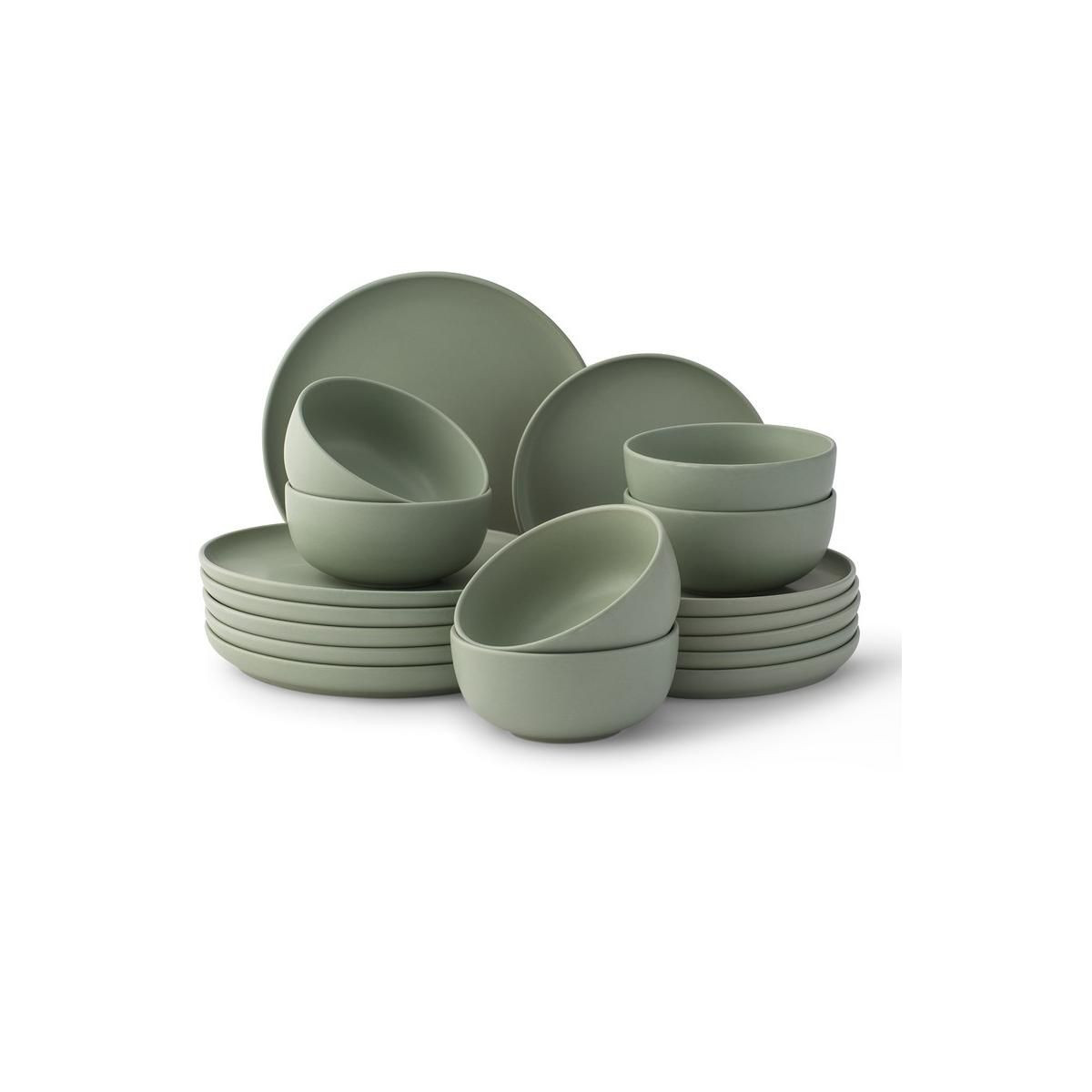 JoyJolt Mesa 18-Piece Stoneware Dinnerware Set – Matte Sage Green | Target