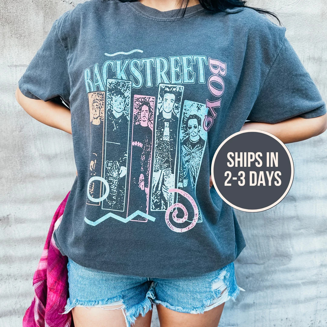 Backstreet Boys Tee, Retro Band Tee, Old School Boy Band, Rock Band Tee, Oversized Trendy Shirts,... | Etsy (US)