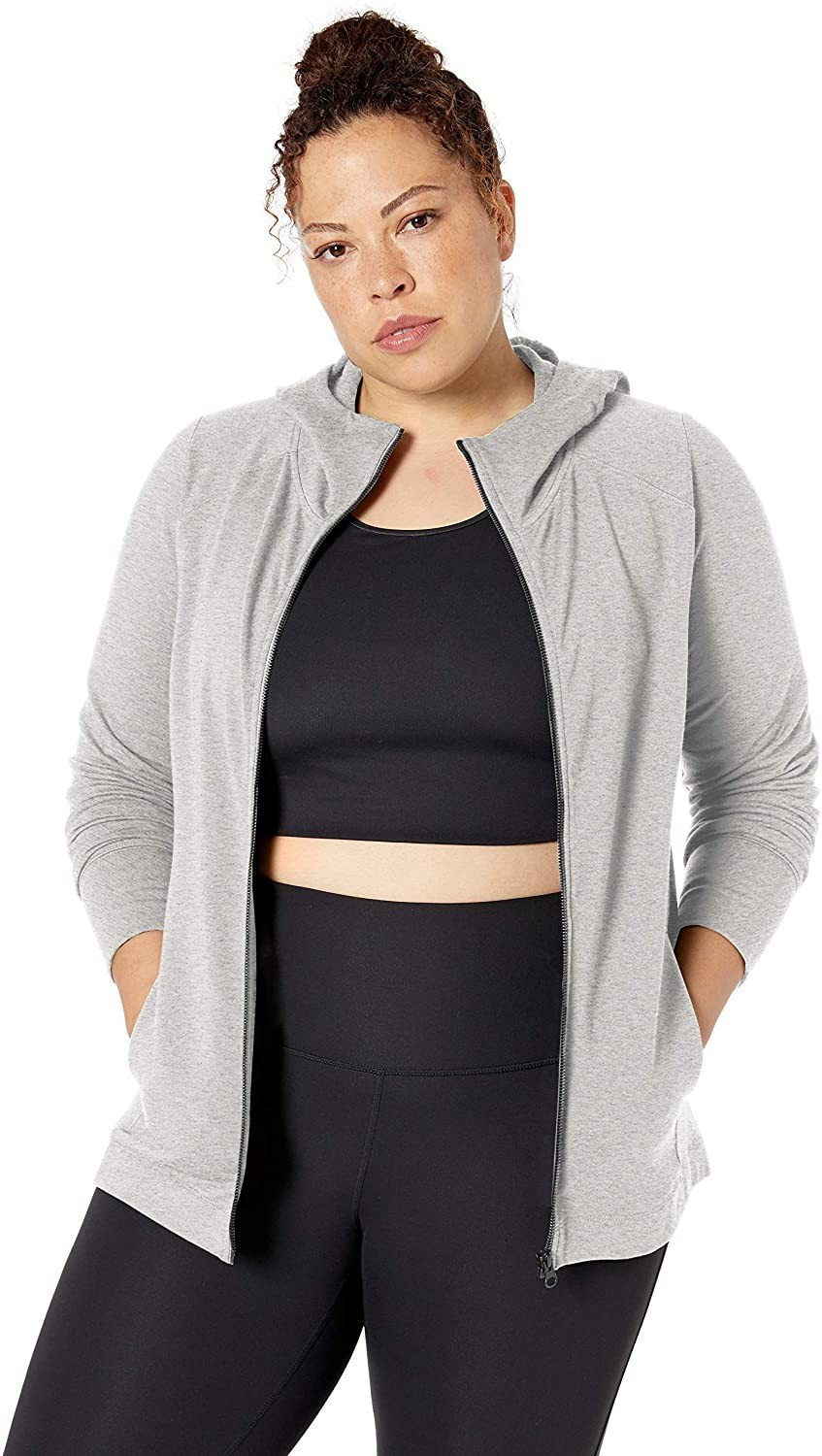 Amazon Brand - Core 10 Women's (XS-3X) Soft Cotton Modal French Terry Fleece Workout Full-Zip Hoo... | Amazon (US)