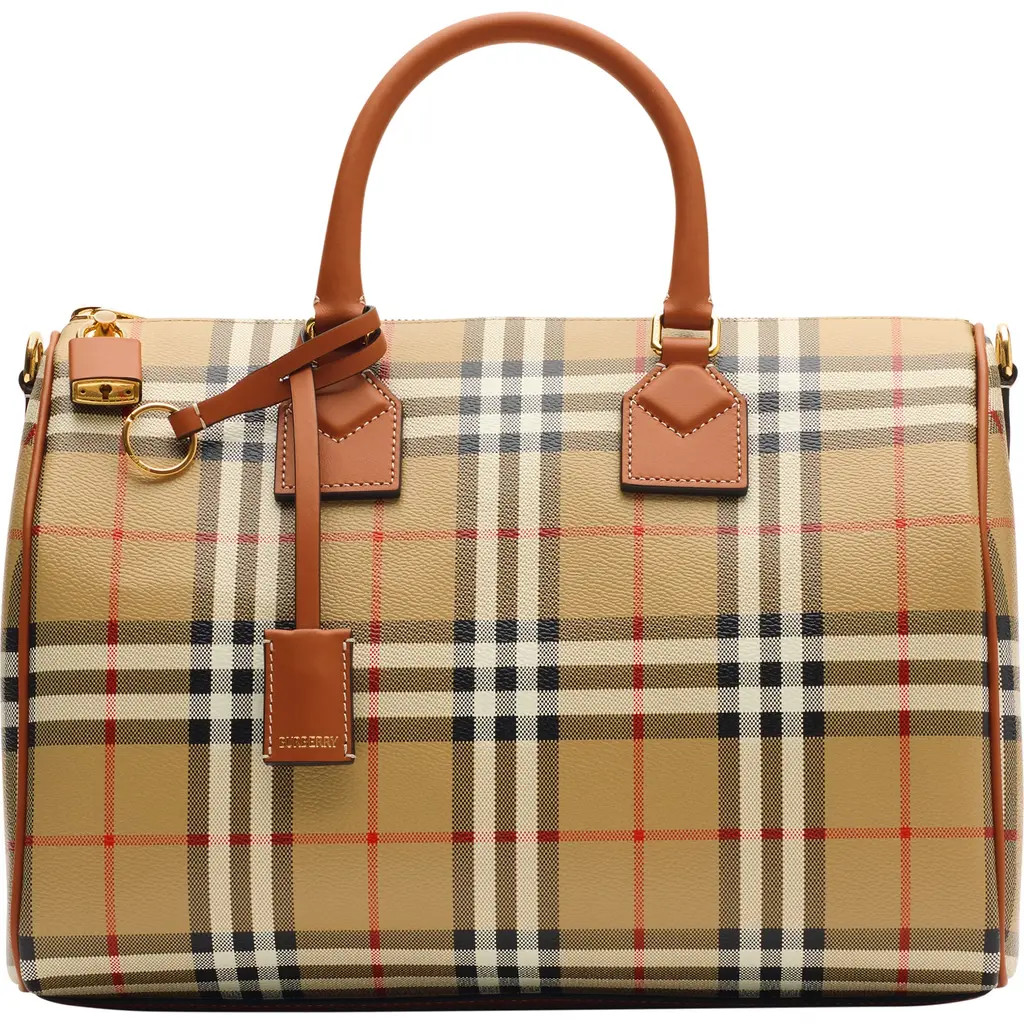 burberry Medium Check Bowling Bag in Archive Beige/briar Brown at Nordstrom | Nordstrom