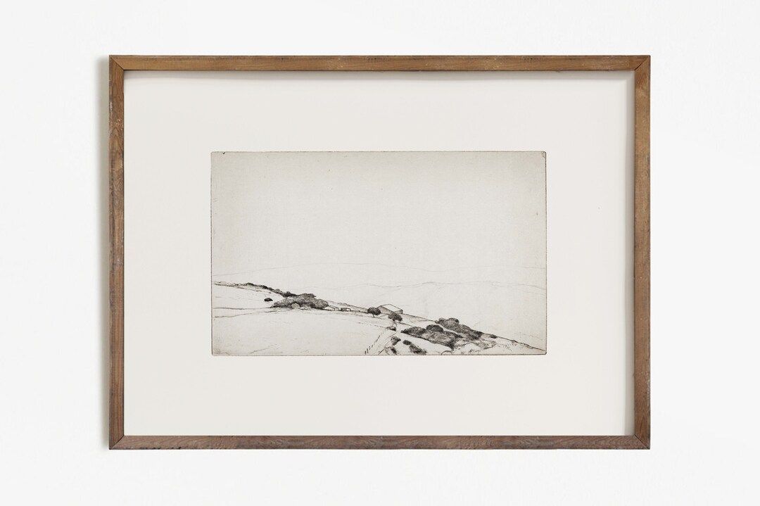 Minimal Landscape Sketch, Vintage Village Prints, Farmhouse Antique Draw, Neutral Tone, French Co... | Etsy (AU)