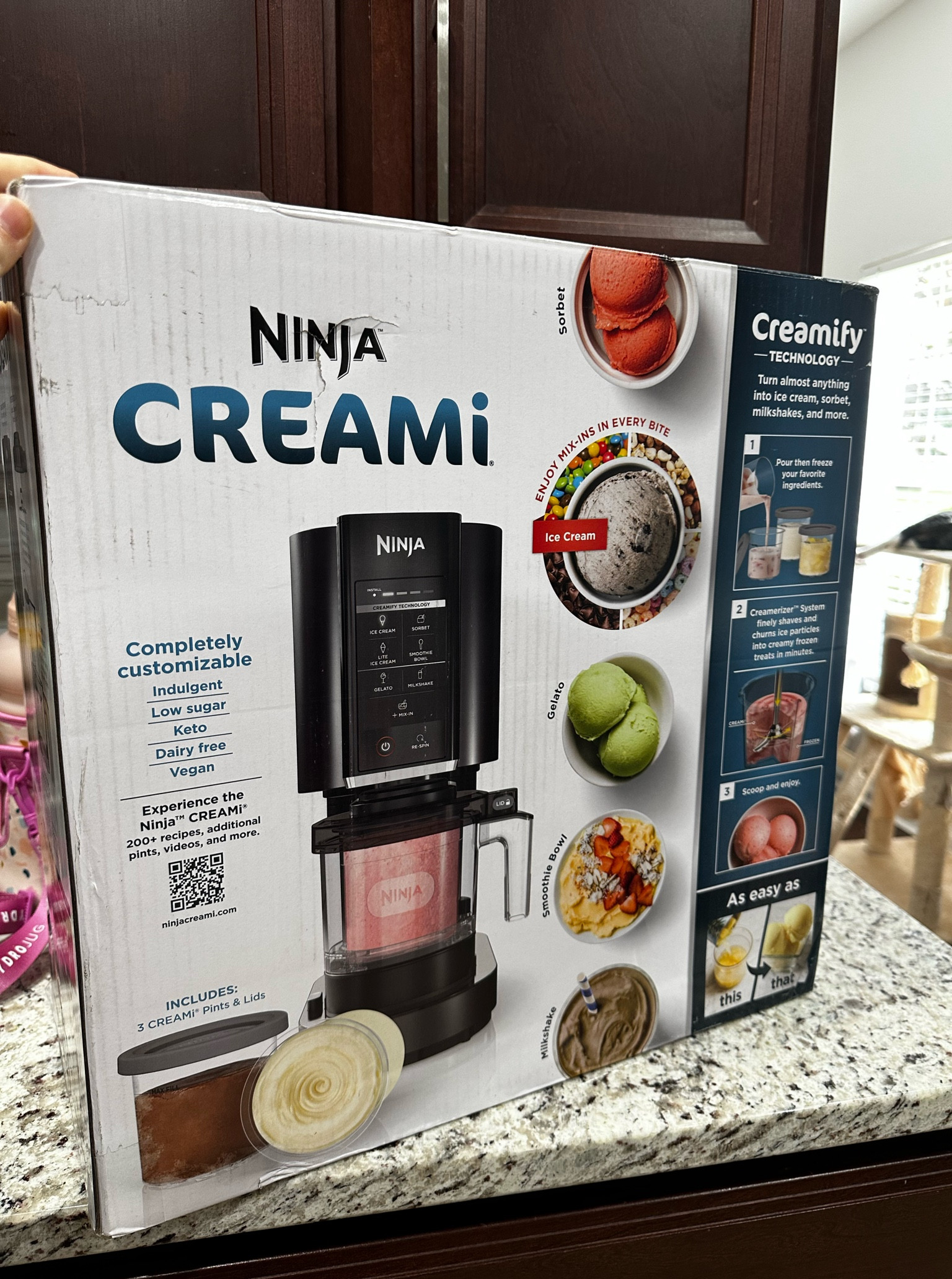 Ninja NC301 Creami Ice Cream Maker, for Gelato, Mix-Ins