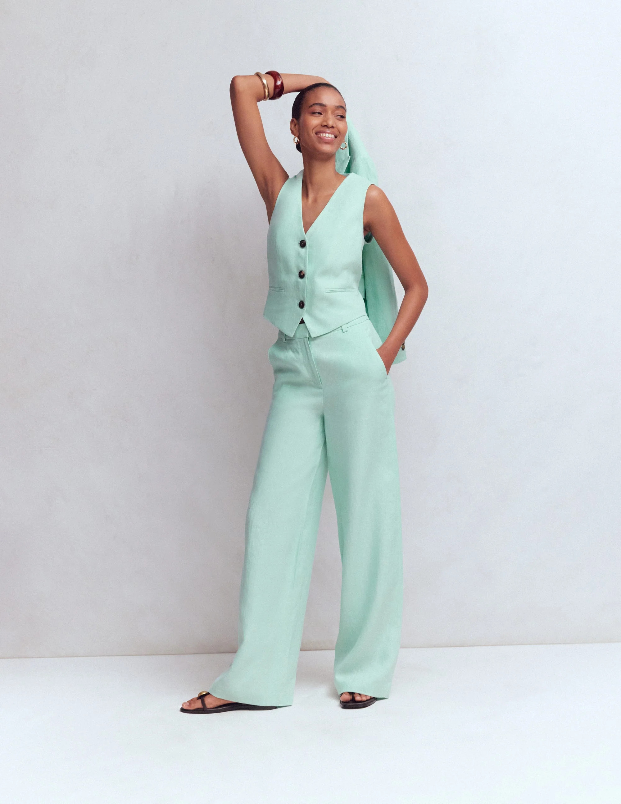 Belgravia Linen Pants-Spearmint | Boden (US)