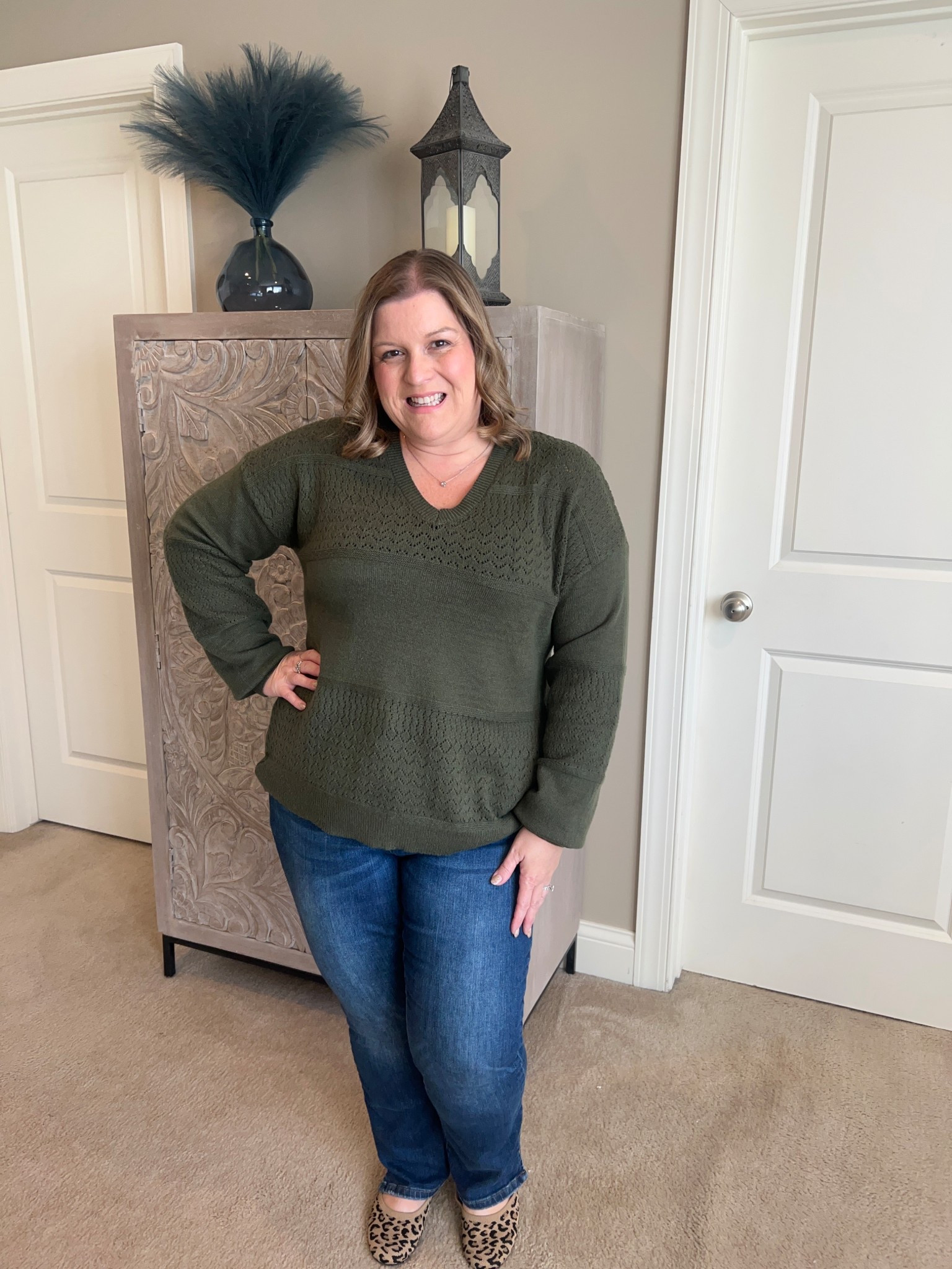 This sweater is super soft! 💜 Wearing a size XL. 

#LTKMidsize #LTKOver40 #LTKootd