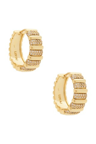 The Pave Marbella Ridged Hoops
                    
                    Luv AJ | Revolve Clothing (Global)